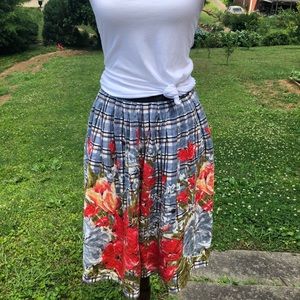 Anthropologie A-line Midi Floral Skirt Sz4